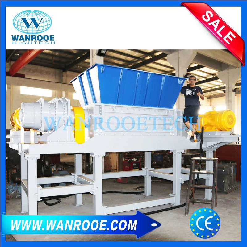 Waste Film/Pipe/Bottle/Bag/Wood Pallet/Cardboard/Tdf/Tire/Metal/Paper/Cardboard Plastic Double Shaft Shredder Machine